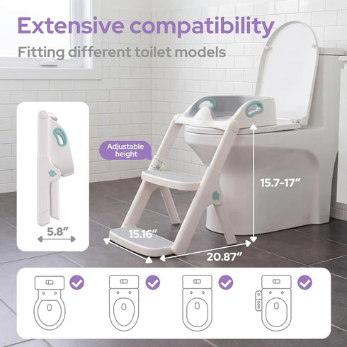 lalalark 2-in-1 Potty Training Seat, Toddler Toilet Seat with Steps, Upgrade Potty Step Stool for Toddler