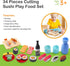 Funpynani Set, 34Pcs, 3+ Sushi Slicing Play Food Ages LED Light with Color Changing Pretend Food Toys Accessories