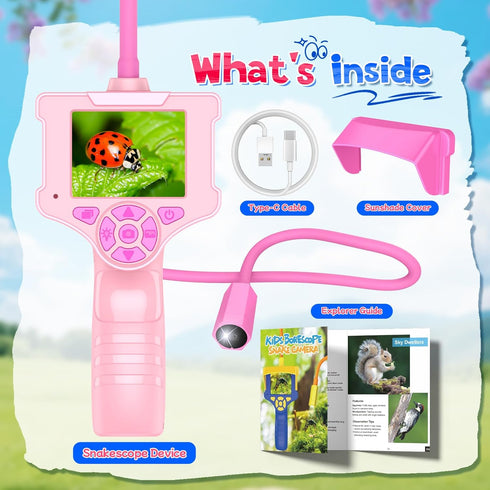 FunforFun! 5 6 7 8 9 10 32G Borescope Snake Camera with Light, Kids Outdoor Toys for Year Old Girl, STEM Educational