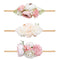 Baby Girl Nylon Headbands, Flower Hair Bows Accessories, 3Pcs Handmade Elastic Hair Band Crown for Newborn