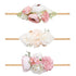 Baby Girl Nylon Headbands, Flower Hair Bows Accessories, 3Pcs Handmade Elastic Hair Band Crown for Newborn