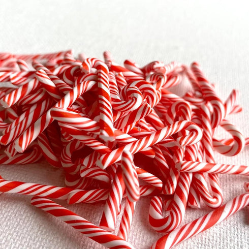Aorvoras (20PCS) Miniature Candy Canes, Peppermint Embellishments, Non-Edible Tiny Mini Small Christmas Craft