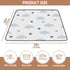 KICPOAY 50 50 Baby Play Mat Blue Clouds Stars White Doodle x Playpen Mats for Floor Play Gym Crawling Mat Non-Slip