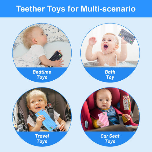Baby Keyboard Teething Toys for 0-3, 0-6, 6-12 Months | Soft Silicone Baby Keyboard Teethers | Infant Teether Pacifier