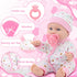 12 Inch Set, Playset 3 ZITA ELEMENT Baby Doll with Accessories for Baby Doll Reborn Includes Carrier Bassinet Bed