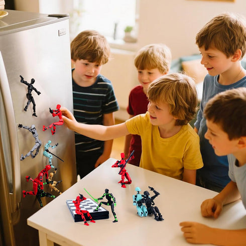WNWBFM Model13 13 Action Figure,Magnetic Travel Toys for Kids, Lucky Robot Movable Figures,Multiple Gestures and Play