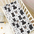 Pigsaly 27x39 Inch Crib Sheets Black White Puppy Schnauzer Dogs Baby Sheet for Standard Crib Mattress Boys Girls
