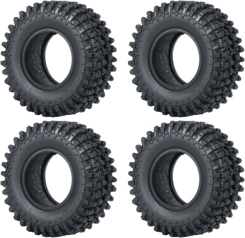1.0" Crawler Tires 4PCS Micro Rubber Tires for 1/24 RC Crawler Car Axial SCX24 90081 AXI00001 AXI00002 (54mm)