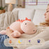 OSOCU 1.4 Lb 16" Microwavable Heating Pad Pink Stegosaurus Plush - Weighted Stuffed Animal Toy with Tourmaline Beads