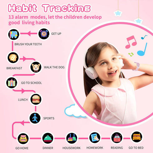 Kids Smart Watch for Girls Age 5-12, 26 Games, HD Touch Screen, Video Camera, Music Player, Educational Toys