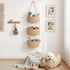 3-Tier Goodpick Hanging Basket Over the Door, Cotton Rope Wall basket, Hanging Nursery Decor for Organizing, Jute