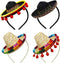 4 Pieces Mini Mexican Sombrero Hats, Straw Sombreros for Fiesta Carnival Mexican Theme Party Decorations