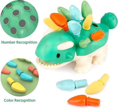 Hirger Montessori Toys for Baby 1-4 Years: Fine Motor Dinosaur Toys, Toddler Learning Educational Toys for Birthday Gift