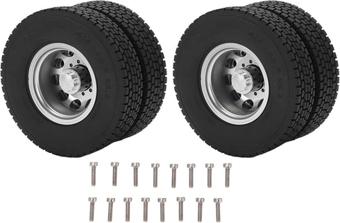 VGEBY 2pcs RC Rear Tires for 1/14 Trailer Truck, Strong Cushioning Performance, 7Mm RC Wheels and Tires