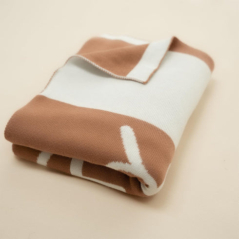 Personalized Name Knit Blanket Custom Woven Text Soft Minimal Style Comfort Throw for Newborn Infant Toddler Nursery