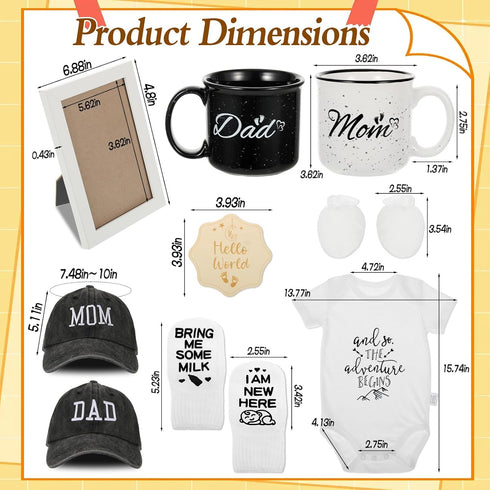 Wopgrty 12 Set Pcs New Mom Gifts, New Parents Gifts for Couples, Gender Reveal, Expecting Parents to Be Baby Shower