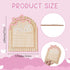 QFGasre 6.9 Inch 3D Wooden Hello Worlds Newborn Signs Baby Announcement Sign Pink Bows Birth Announcement Sign