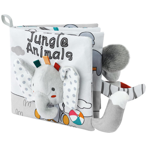 Vicloon Cloth Books, 3D Touch Feel High Contrast Baby Books Toys for Infants 0-12 Months, Soft Crinkle Elephant