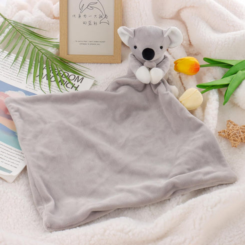 Apricot Lamb Stuffed Animals Security Blanket, Gray Koala Infant Nursery Character Luxury Snuggler Plush