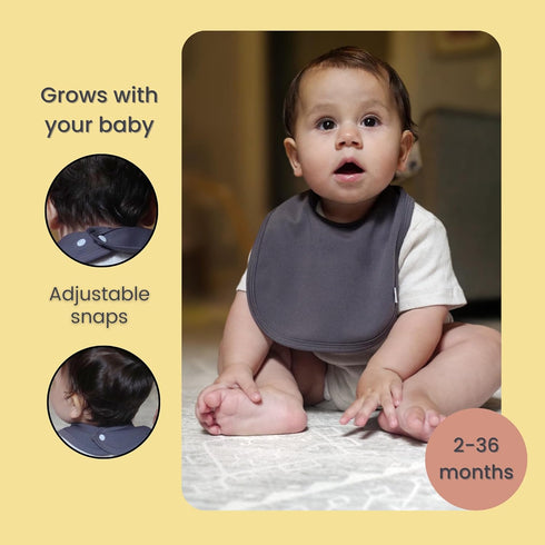 3-Pack Leya & Lior SnapDry Classic Bibs for Babies Instant-Dry Absorbent Drool Bibs for Boys & Girls