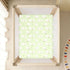 miaozhen 1 Pack 52x28 Cotton Baby Crib Sheets Soft Comfy Cute White Animal Elephants Green Muslin Crib Bedding
