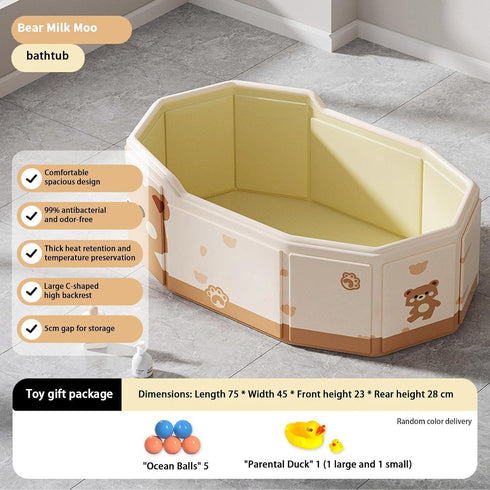 Generic Kids Bath Tub - Infant Soaking Tub, Lightweight Space Saving Basin with Quick Drain Outlet Non Slip Base