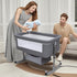 Saterkali 3 1 in Baby Bassinet | Bedside Sleeper with Storage Basket and Wheels | Bedside Crib for Baby | Height