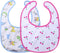 Littleforbig Cotton Waterproof Adult Babydoll Bibs - 2 Packs with Adjustable Hook-and-Loop Fastener, Zoo Animals &