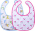 Littleforbig Cotton Waterproof Adult Babydoll Bibs - 2 Packs with Adjustable Hook-and-Loop Fastener, Zoo Animals &