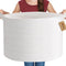 White Rope Storage Baskets, Extra Large 22" X 22" X 14" Cotton Basket for Organizing Baby Laundry