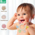 2 Pack 0-6 6-12 Socub Baby Teething Toys for Babies Months, Silicone Teething Mitten and Wooden Ring Toy for Babies