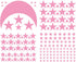 Moon and Stars Wall Decal Vinyl Sticker - Good Night Nursery Decor for Kids Room (Soft Pink)