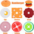 Wooden Burger Sandwich Stacking Toys - Play Food Toy for Toddlers, Montessori Educational Toy for 3 Year Olds