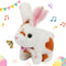 Easfan Interactive Jumping Bunny Stuffed Animal - Talking Hopping Spotted Rabbit Educational Plush Toy for Kids, 7''