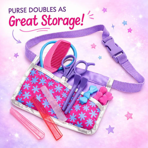 Set Set Beauty Hair Stylist - Boutique Beauty Salon Fashion Pretend Play for Girls with Toy Blow Dryer, Curler
