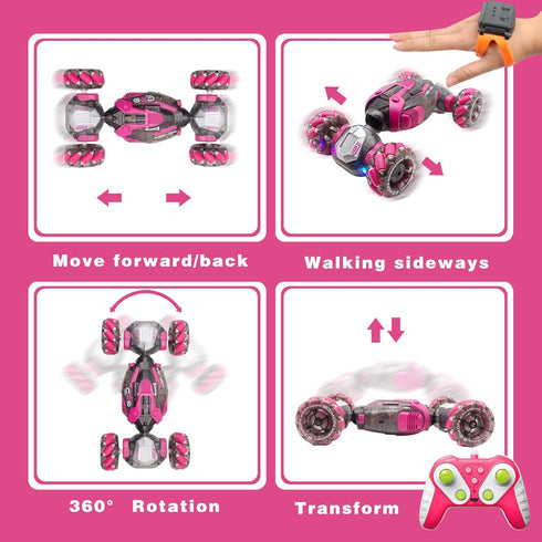 RECO TOYS 6 7 8 9 10 11 12 13 4WD Gesture Sensing RC Stunt Car Remote Control Toys for Kids Age Year Old for Boys Girls
