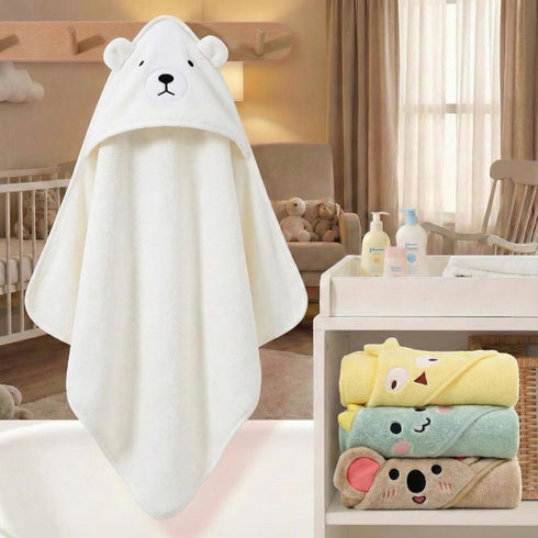 Gucilulu 4 Pack Hooded Baby Towel - Premium Soft Bath Towel for Baby, Newborn,Infant - Ultra Absorbent,Natural Baby