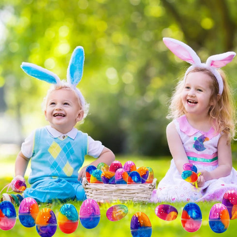 12 Pack Prefilled Easter Galaxy Slime Eggs, Galaxy Slime Easter Egg Fillers Stress Relief Easter Egg Hunt Filling