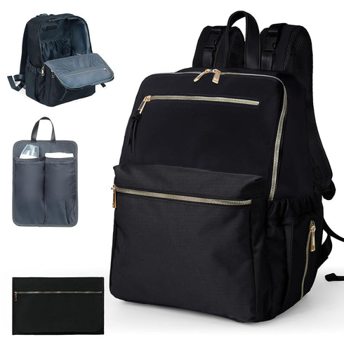 Diaper Bag Backpack, Nylon Baby Bag with 19 Pockets, Large Baby Diaper