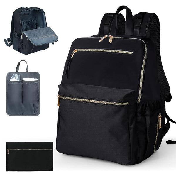Diaper Bag Backpack, Nylon Baby Bag with 19 Pockets, Large Baby Diaper