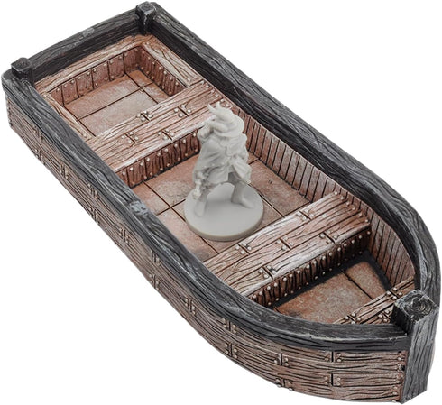 CZYY DND Skiff Miniature Hand-Painted Resin Medieval Row Boat Fantasy Tabletop 28mm