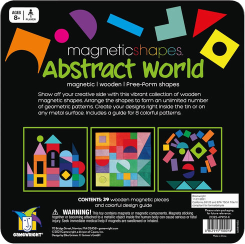 Brainwright – Magnetic Shapes - Magnetic Wooden Free-Form Shapes Puzzle for Ages 8 and Up, Travel Fun