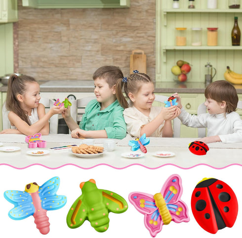 Gemscream 60 Pcs Plaster Painting Fairy Art Party Favors for Kids DIY Statues Craft Butterfly Insect Activities