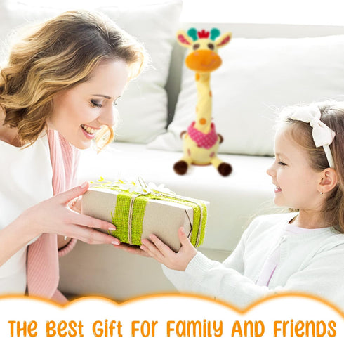 Dancing Giraffe Musical Toys, Recording and Repeating Plush Baby Toy for 6-12 Months, Singing Talking Developmental Toy