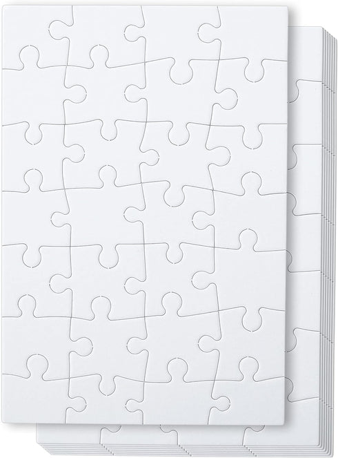 Mr. Pen- Blank Puzzle, 8 Pack, 28 Pieces/Pack, 5.5 x 8.1 Inches, White, Blank Jigsaw Puzzle Pieces to Draw on