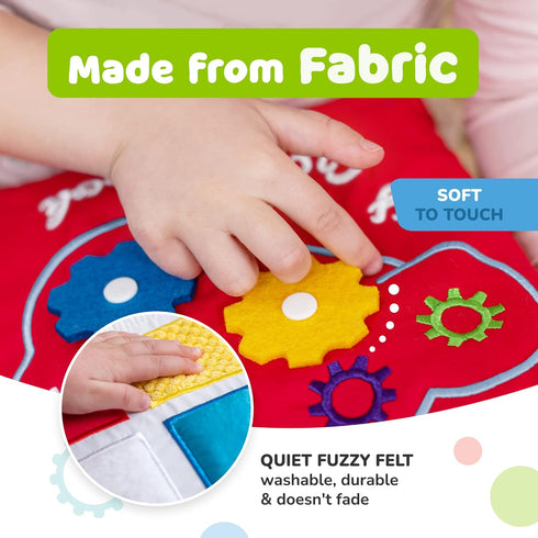 1-3, 1 deMoca Busy Book for Toddlers Quiet Montessori Airplane Activity Book, Travel Learning Toy Board for Year Old