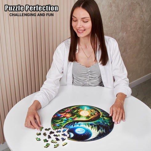 LEOGOR Wooden Puzzles for Adults - Yin Yang Nature's Balance, 350 Piece Large Size Jigsaw