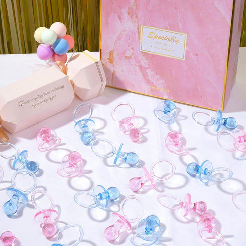 36 2.5'' Pieces Acrylic Pacifiers for Baby Shower Games Boy Girl, Baby Shower Pacifiers, Bulk Pacifier for Hunt Games