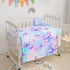 Datura home Set, 3-Piece Crib Bedding Nursery Crib Bundle with Comforter, Crib Sheet & Skirt, Watercolor Butterfly