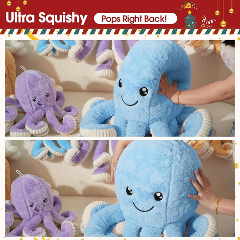 7/16/24/32 Inches, 5 DENTRUN Octopus Stuffed Animals, Giant Octopus Plush Doll Play Toys for Kids Girls Boys Adults